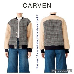 Carven | Women's‎ Teddy Manches Sherpa Bomber Jacket, Size 40 (Medium)